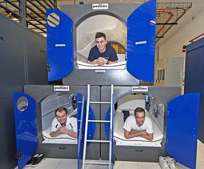 The British company let employees stay in the "space capsule" to avoid Olympic congestion.jpg