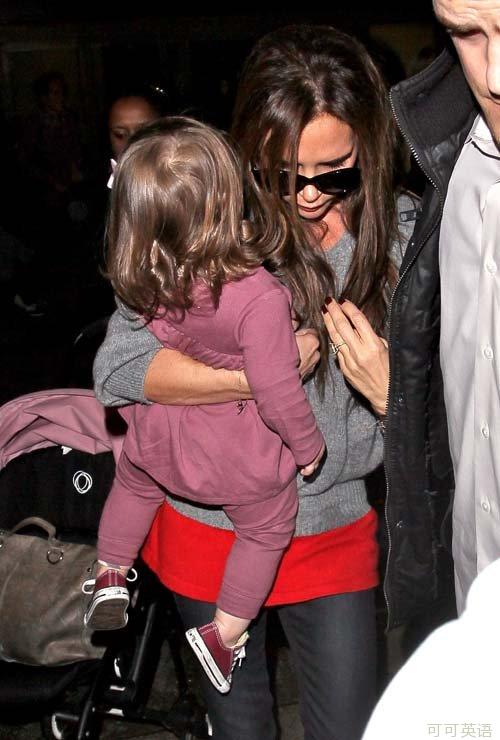 Victoria brought "Little Seven" back to Los Angeles Airport and was chased by paparazzi .jpg