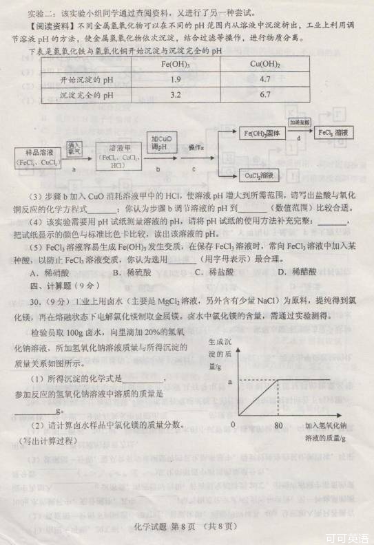 2014年山东省日照市中考化学真题试卷附答案(扫描版)