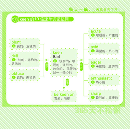 单词keen的9个相关词汇