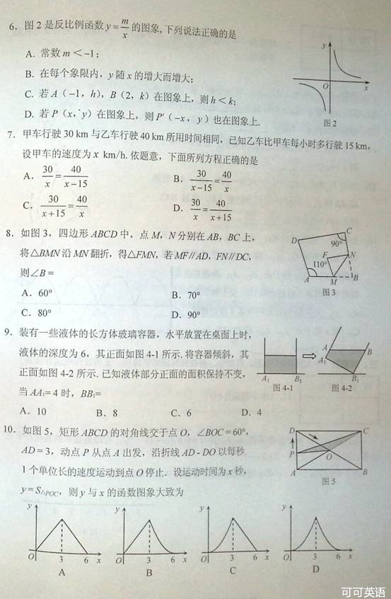 2013年辽宁省葫芦岛市中考数学真题试卷(扫描版)