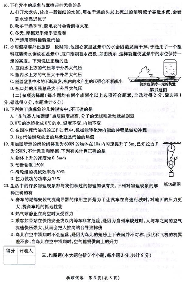 2013年辽宁省朝阳市中考物理真题试卷附答案(扫描版)