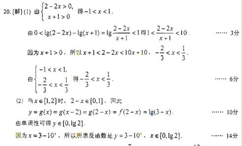 2012年高考数学真题附解析(上海卷+文科)