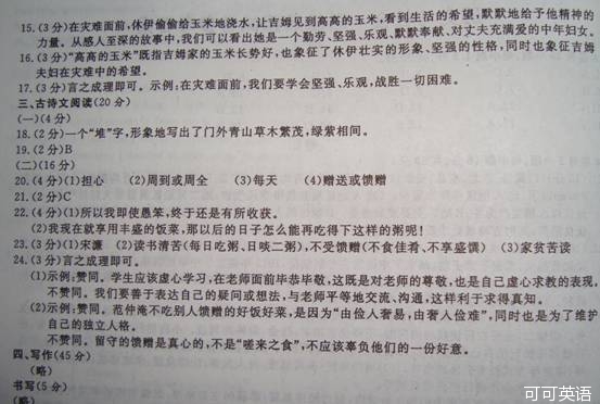 2013年浙江省丽水市中考语文真题试卷附答案