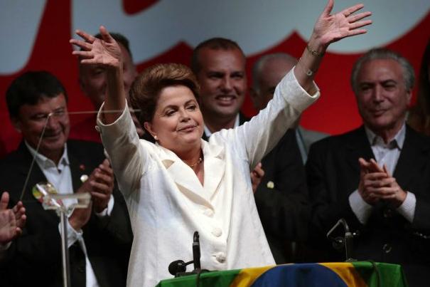 Rousseff was re-elected as President of Brazil. The exchange rate of the stock market both fell .jpg
