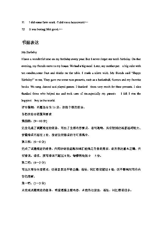 2011年湖南省衡阳市中考英语真题试卷附答案(扫描版)