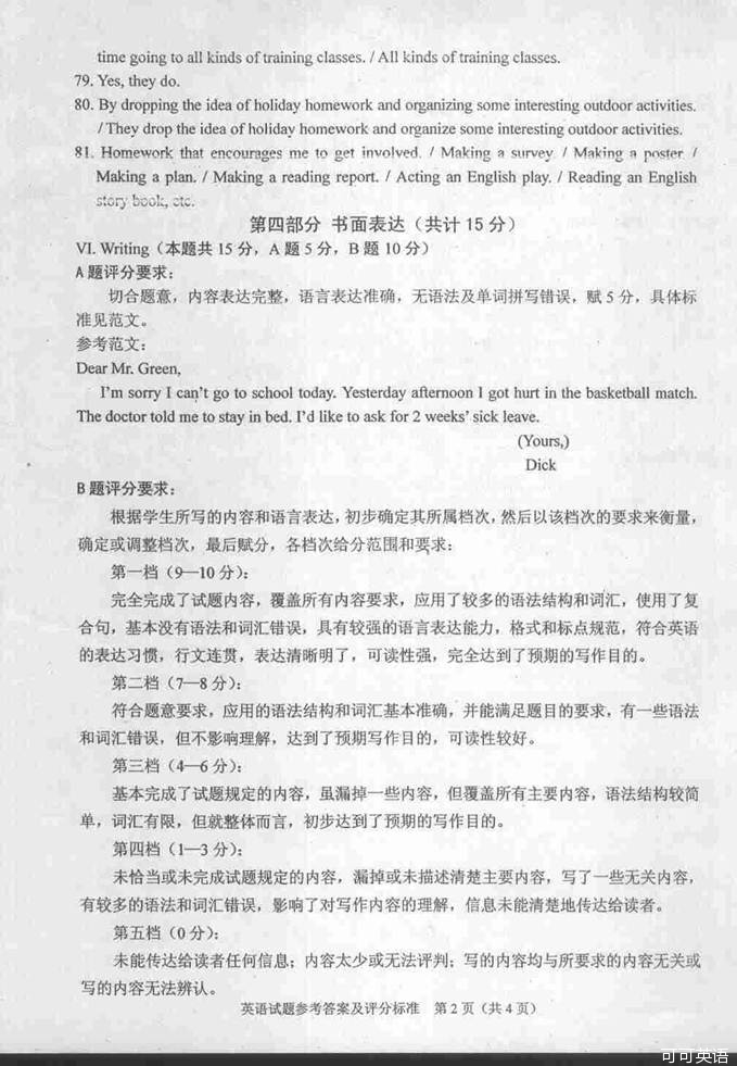 2011年黑龙江省牡丹江市中考英语真题试卷附答案(扫描版)