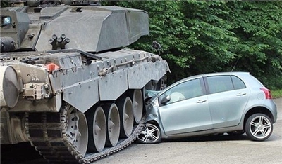 The German female driver drove into a British tank .jpg