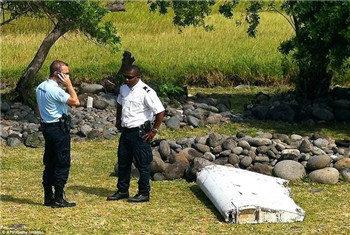 The second piece of suspected aircraft wreckage was washed up on the island of Reunion.jpg