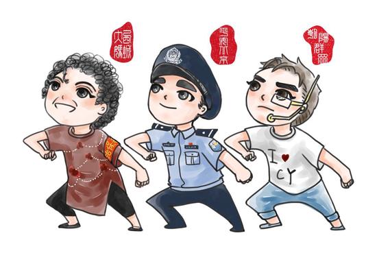 北京警方推出朝阳群众和西城大妈卡通形象.jpg