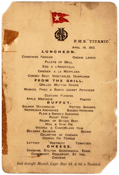 泰坦尼克号最后的午餐菜单拍出8.8万美元.jpg