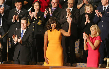 More optimistic than Obama's State of the Union address is Michelle's skirt.jpg