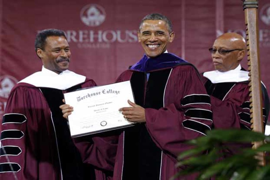 2013年，美国总统奥巴马于莫尔豪斯学院