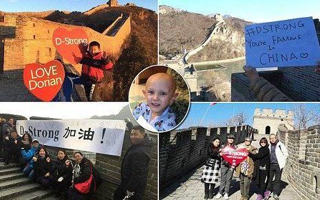 Before the death of American cancer child Dorian’s disease, he most wanted to see the Great Wall.jpg