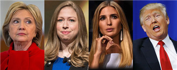 Trump Hillary’s hot pinch. Their daughters turned out to be best friends.jpg