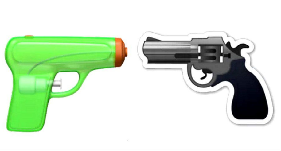 太萌了!苹果把Emoji表情里的手枪换成了玩具水枪!