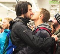 Two British men were deported from a supermarket for holding hands, which attracted gay kissing in the supermarket.jpg