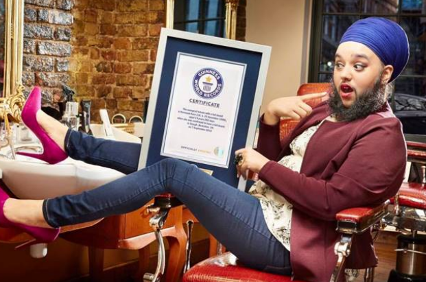The youngest woman with a long beard released in the 2017 Guinness World Records was shortlisted .jpg