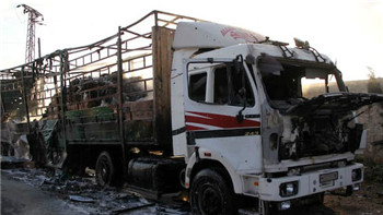 The United Nations convoy was attacked in Syria and the rescue was suspended.jpg