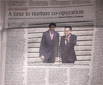Li Keqiang published a signed article in the Canadian media .jpg