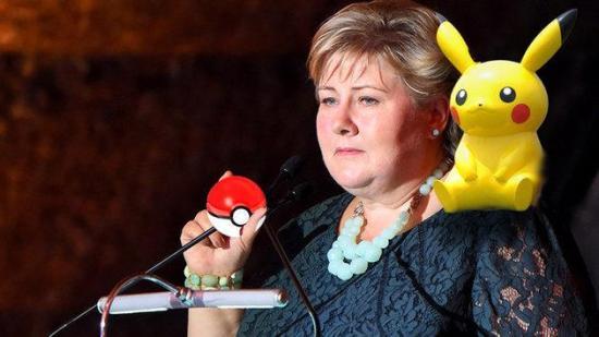 Not doing business properly! The Prime Minister of Norway is actually playing "Pokemon GO" in Parliament! .jpg