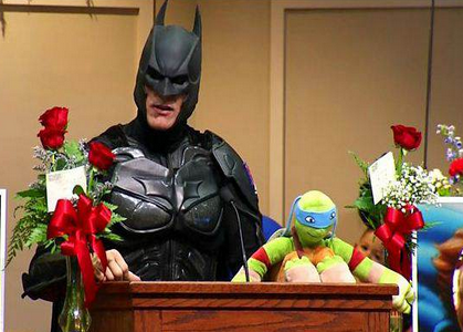 May heaven be harmless! Superheroes attend the funeral of the victims of the school shooting.jpg