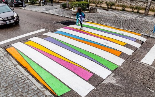 The art of living! Madrid's colorful crosswalks are eye-catching! .jpg