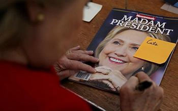 U.S. media election predictions were wrong. Embarrassingly recalled one hundred thousand "Female President" special issue .jpg