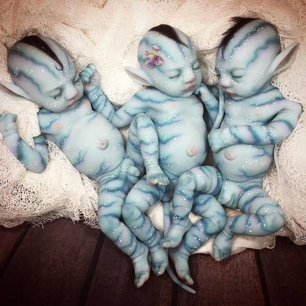 Baby Avatar is coming to Earth? The blue simulation dolls are realistic! .jpg