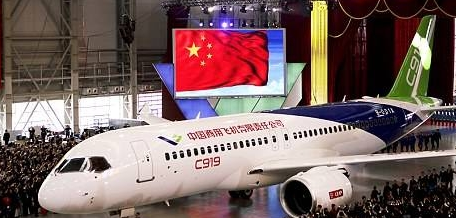 China’s first domestic passenger aircraft, the C919, which intends to compete with Boeing 737 and Airbus 320, will make its maiden flight this month.jpg