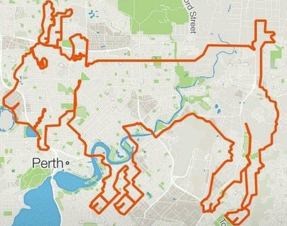 澳洲自行车手利用GPS走出巨幅山羊图案
