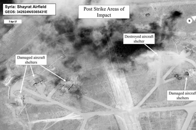 Satellite photo of Shayrat Air Force Base in Syria after the US bombing.jpg