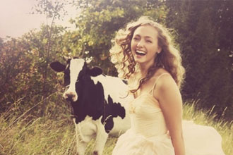 girl and cow