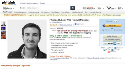 Talented! Foreigners imitate their resumes into Amazon's interface! .jpg