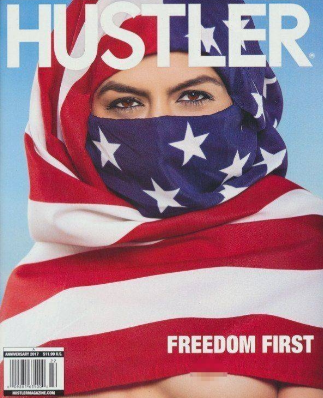 杂志封面模特戴美国国旗头巾显示乳袋照.png