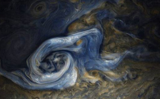 震撼! NASA晒出木星蓝色风暴照片