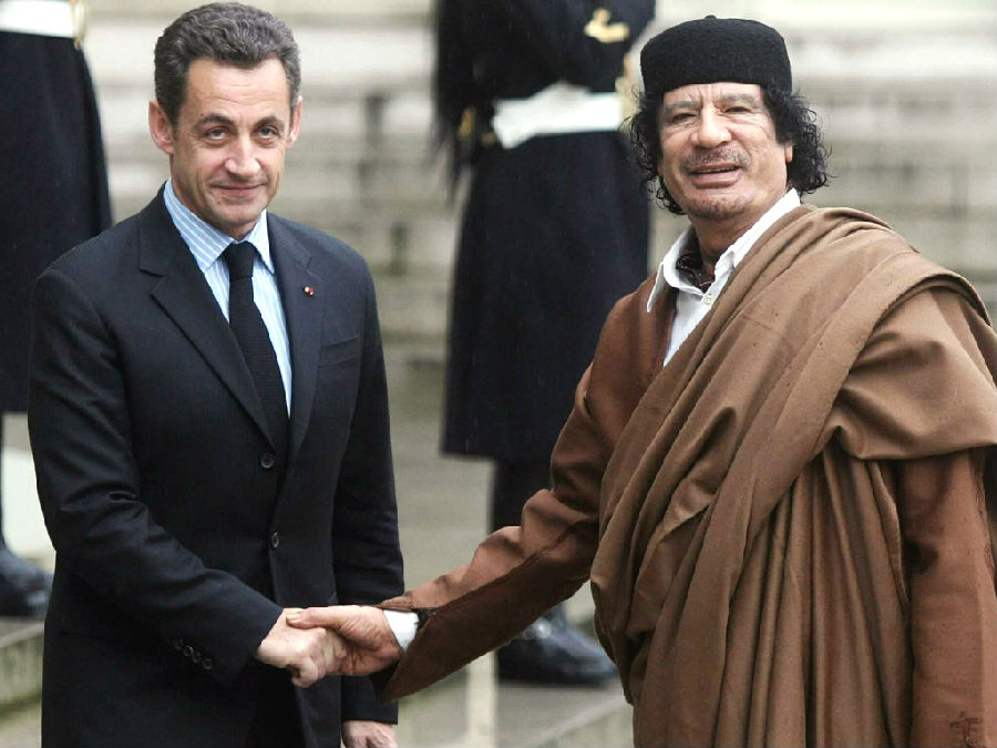 Former President Nicolas Sarkozy was detained for allegedly receiving political contributions from Gaddafi.jpg