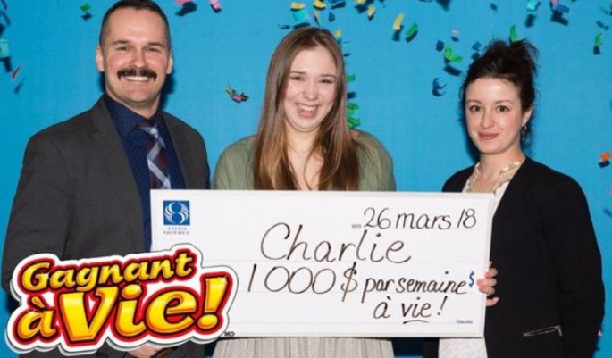 加拿大18岁女孩第一次买彩票就中大奖