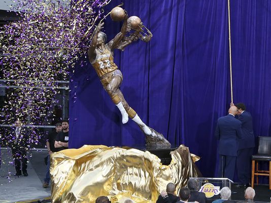 Who is Baylor? The statue at Staples Center Kobe is his little fanboy .jpg