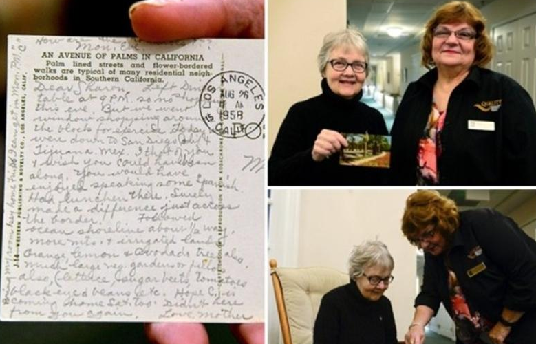 女子时隔60年收到自己母亲寄的明信片