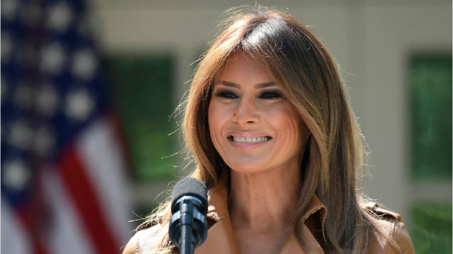 The first lady of the United States made her first voice after 20 days of disappearing from public view .jpg