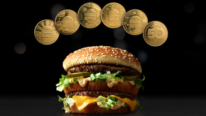 麦当劳推出限量版巨无霸纪念币