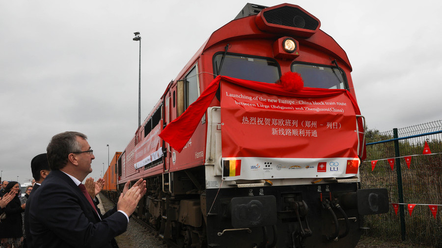 The freight train from Zhengzhou, Henan to Belgium officially opened.jpg