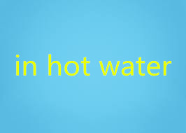 in hot water竟然不是'在热水中'
