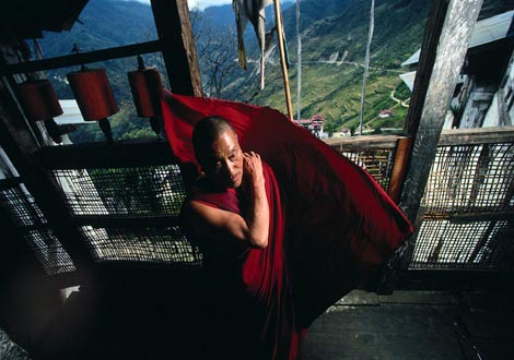 不丹的僧侣,通萨,不丹,1991