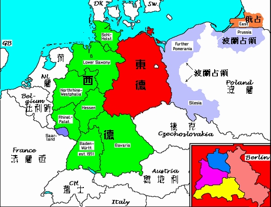 当年东德和西德的地图图片